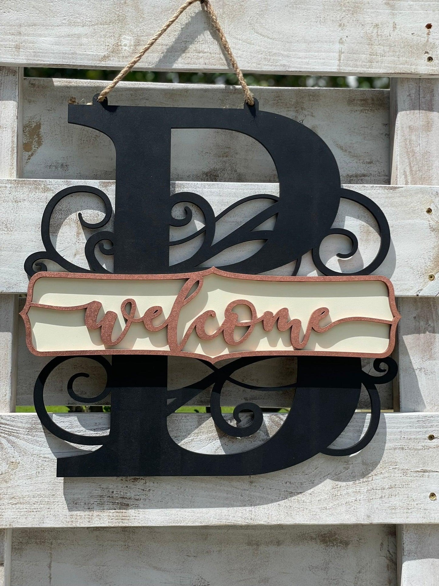 Monogram Welcome Sign-Customizable - Live Loud Creations