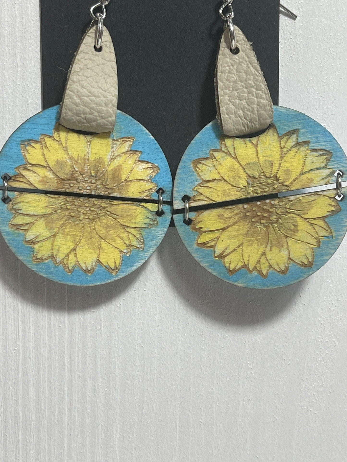 Engraved Daisy Dangle Earrings - Live Loud Creations