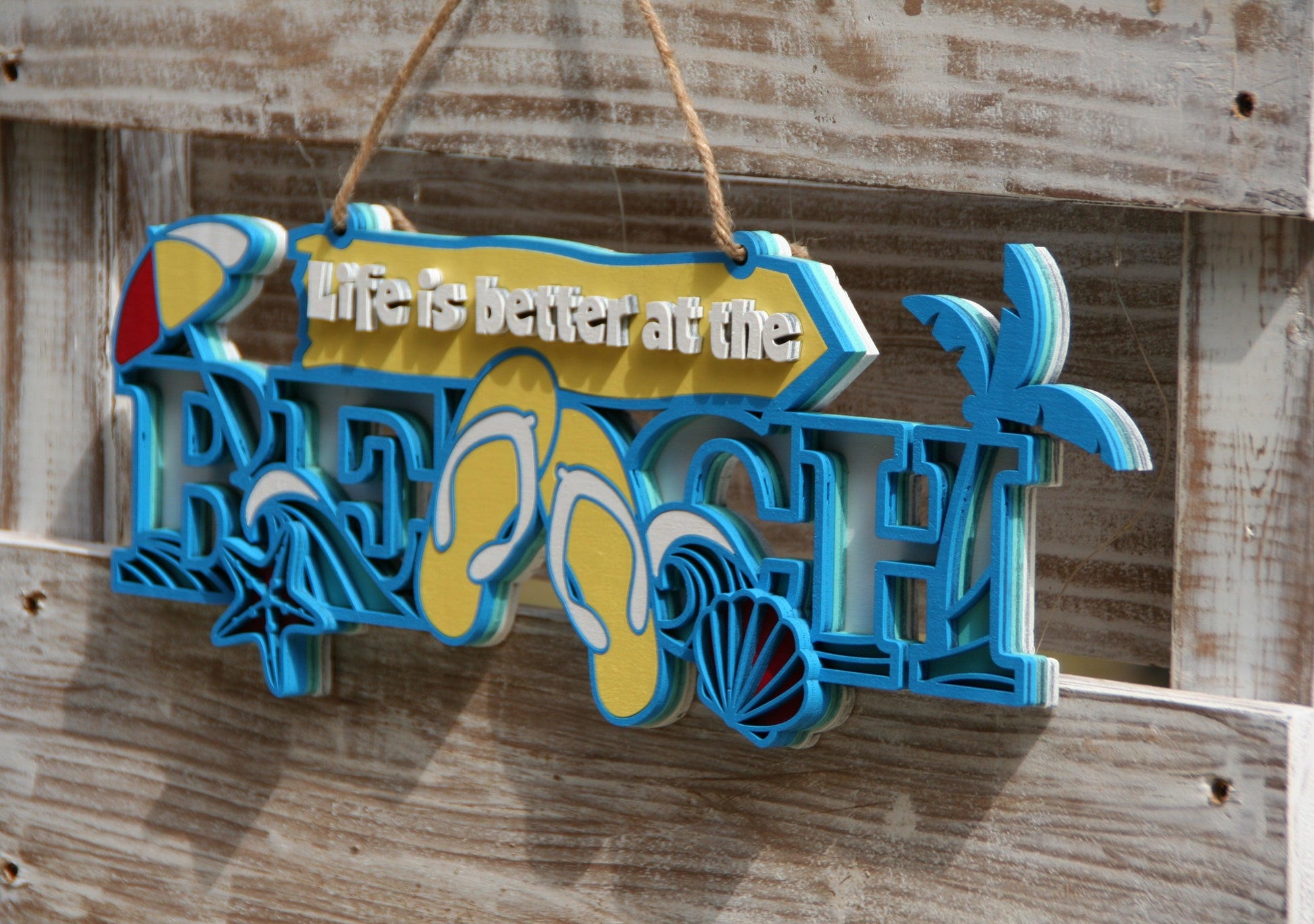 Life is better at the Beach sign - Live Loud Creations