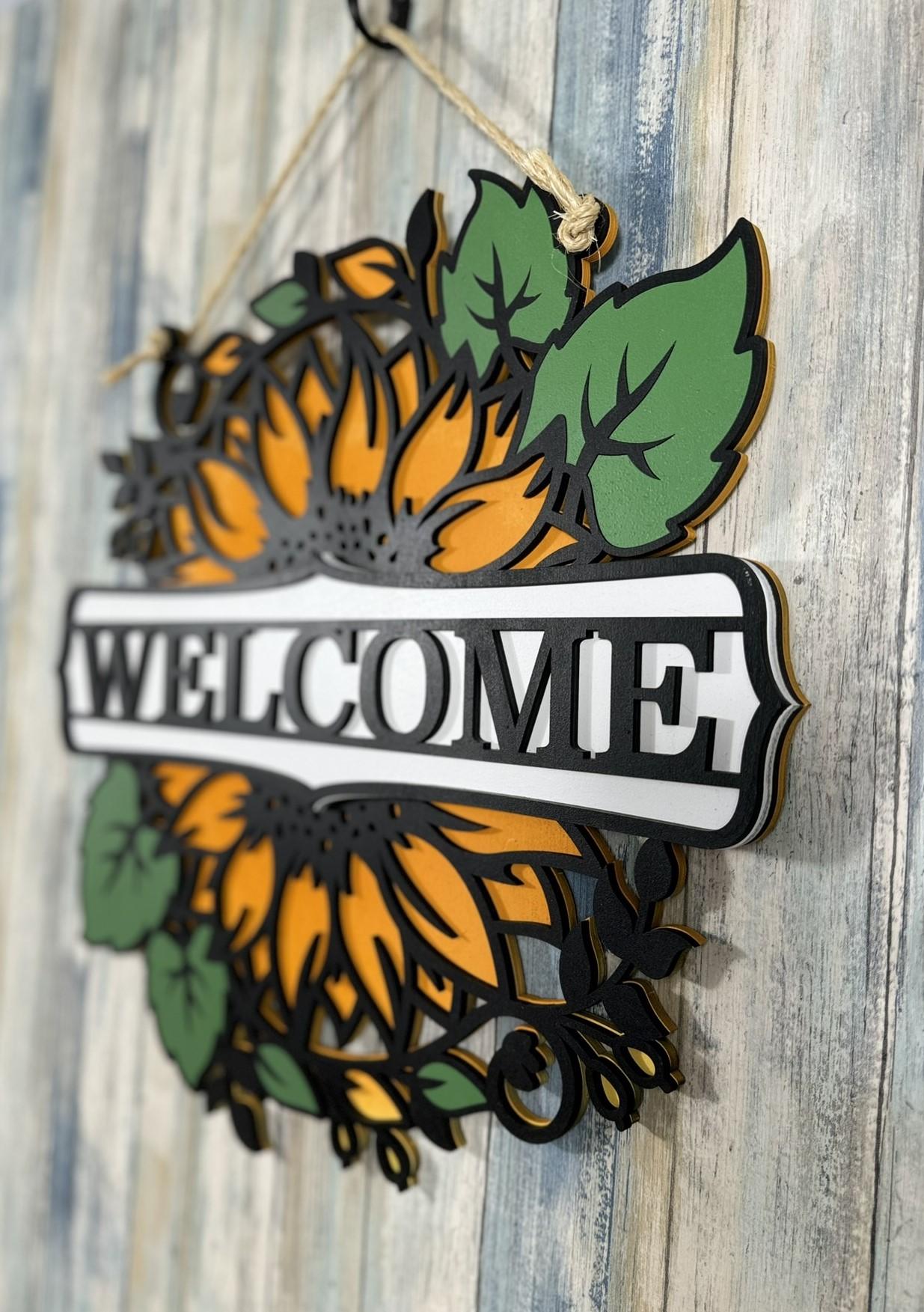 Sunflower Welcome Sign