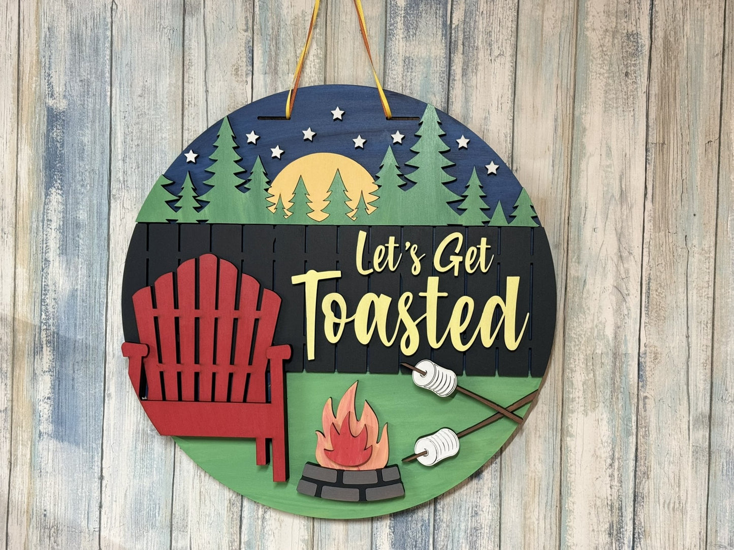 Let's Get Toasted 16" Door Sign