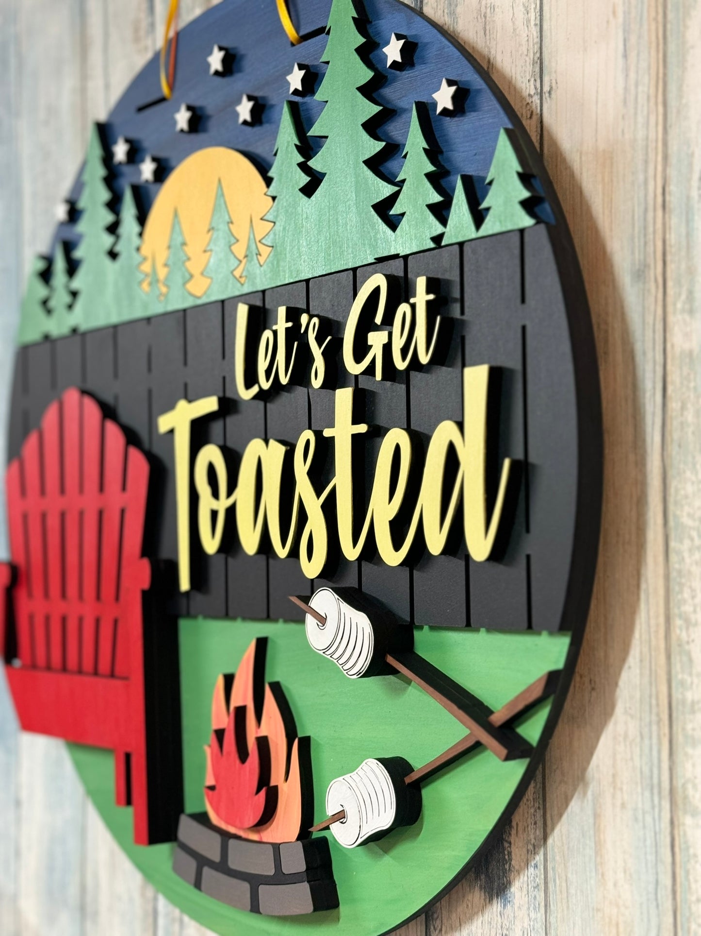 Let's Get Toasted 16" Door Sign