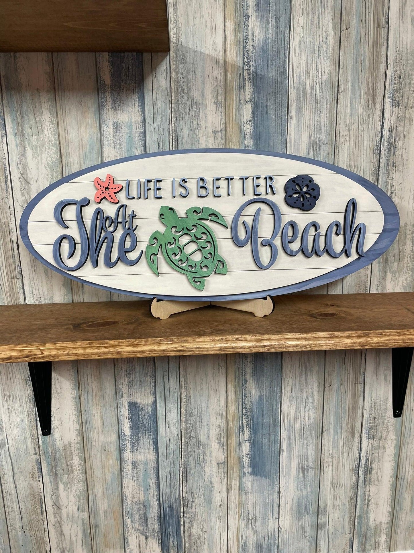 Life Is Better at the Beach Surfboard - Live Loud Creations